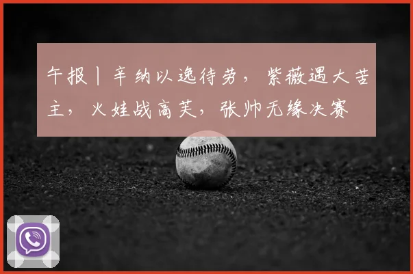 午报丨辛纳以逸待劳，紫薇遇大苦主，火娃战高芙，张帅无缘决赛